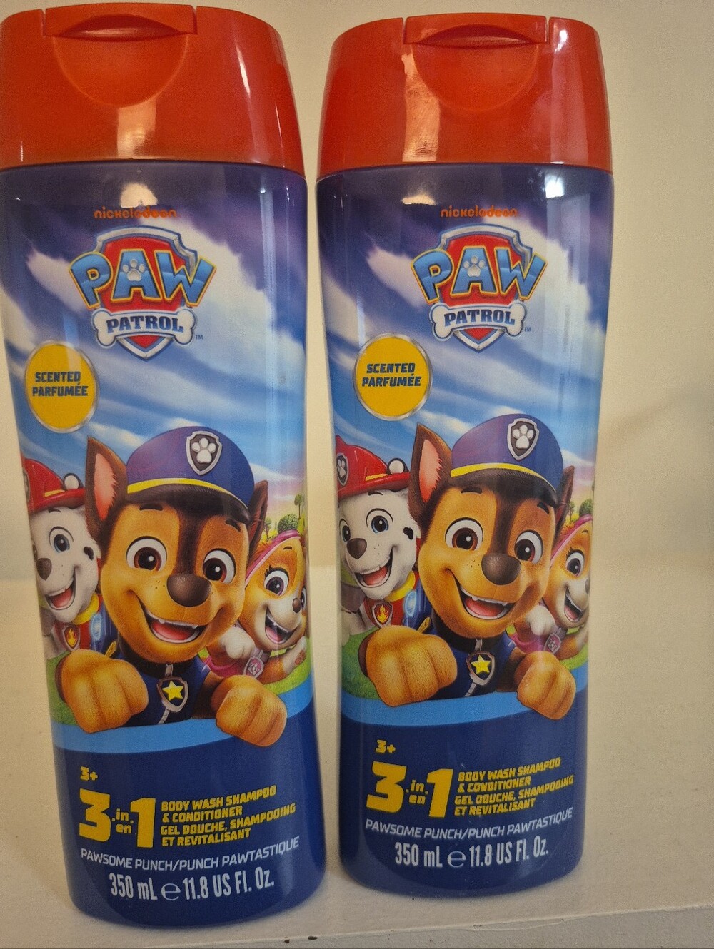(2) Paw Patrol Pawsome Punch Scent 3 In 1 Body Wash Shampoo & Conditioner